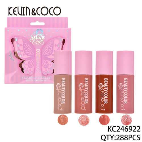 رژلب مایع مات مخملی ۴ عددی وارداتی مدل برند kevin&coco